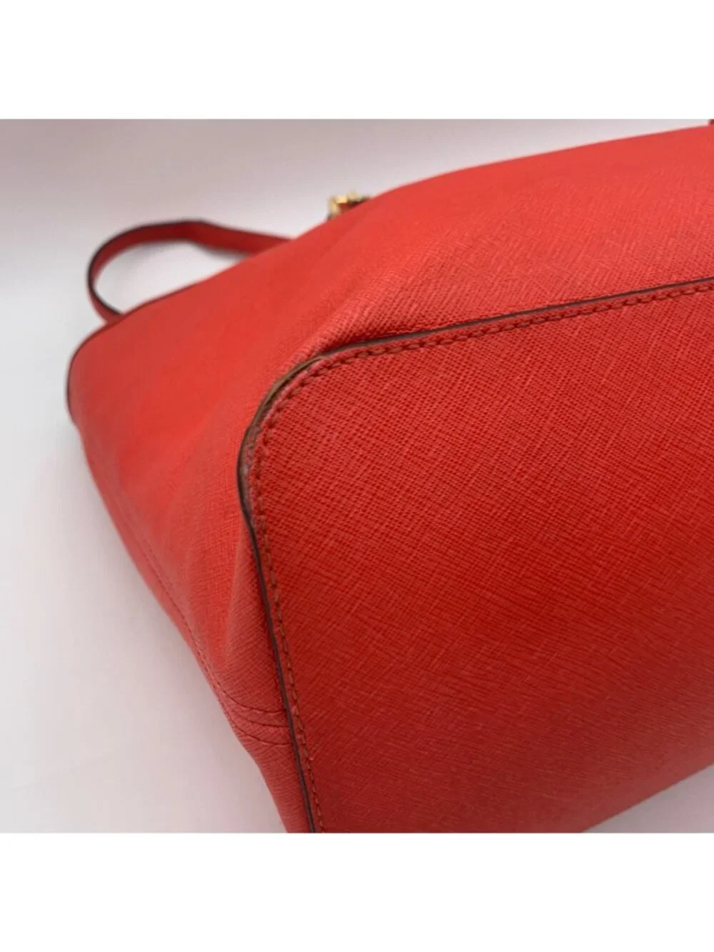 Michael Kors Coral Saffiano Leather Work Tote And Wallet